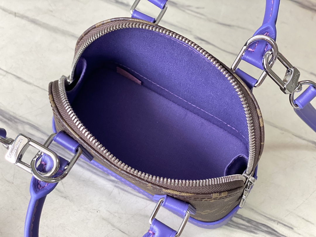 最高級ルイヴィトンスーパーコピー ルイヴィトン クロスボディバッグ コピー ナノ・アルマ VIOLET FONCE M82717 モノグラム・キャンバス シルバー金具 - 画像 (2)