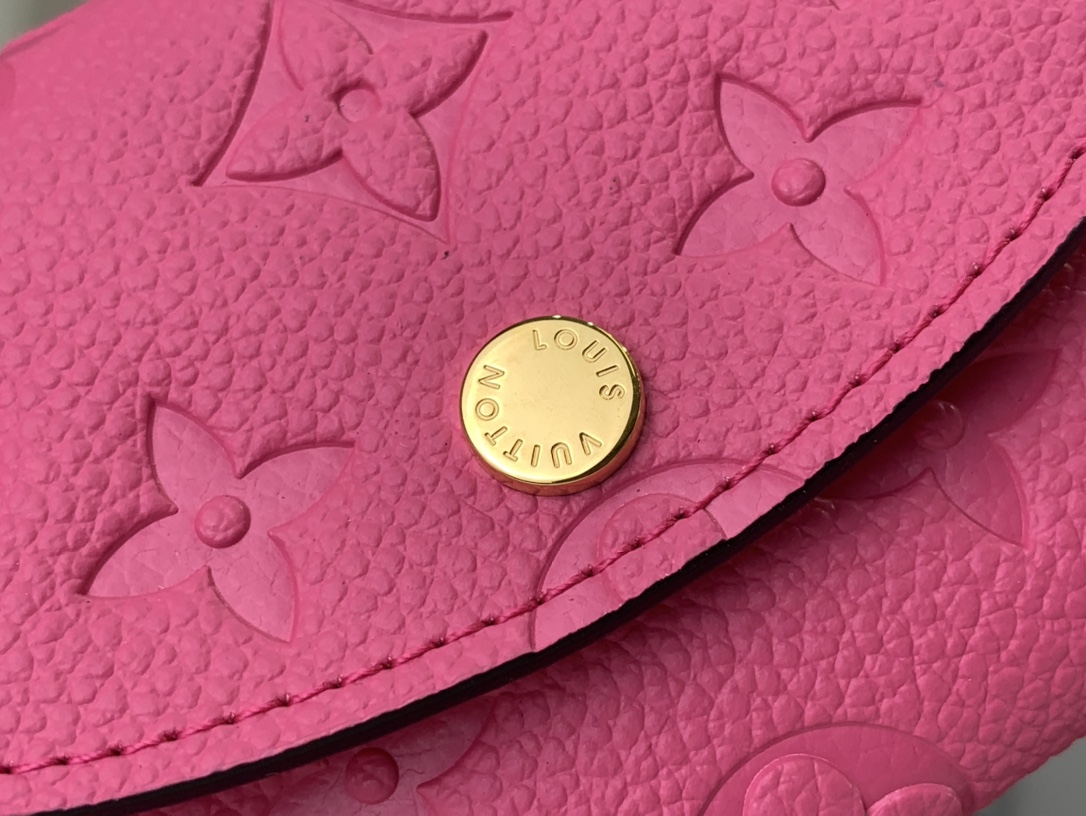 最高級ルイヴィトンスーパーコピー ルイヴィトン財布コピー ポルトモネ・ロザリ ローズレッド M82485 モノグラム・アンプラント レザー ゴールド金具 - 画像 (6)
