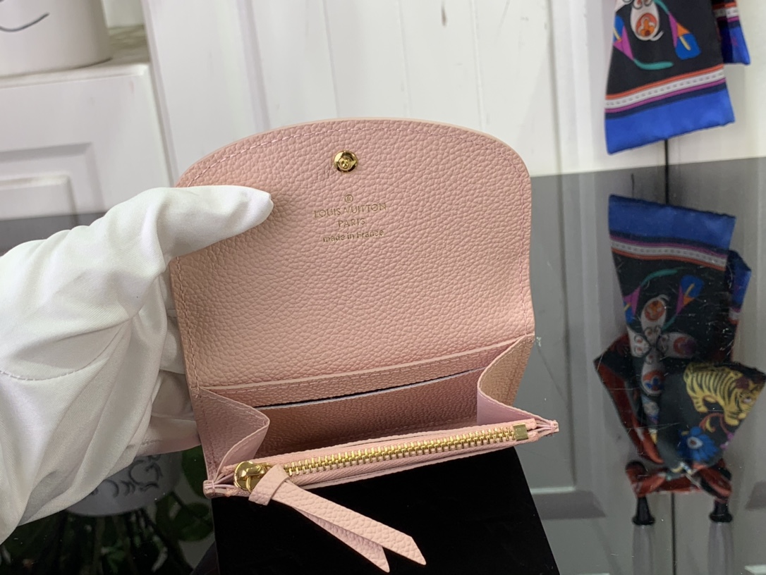 最高級ルイヴィトンスーパーコピー ルイヴィトン財布コピー ポルトモネ・ロザリ ローズバレリーヌ M41939 モノグラム・アンプラント レザー ゴールド金具 - 画像 (3)