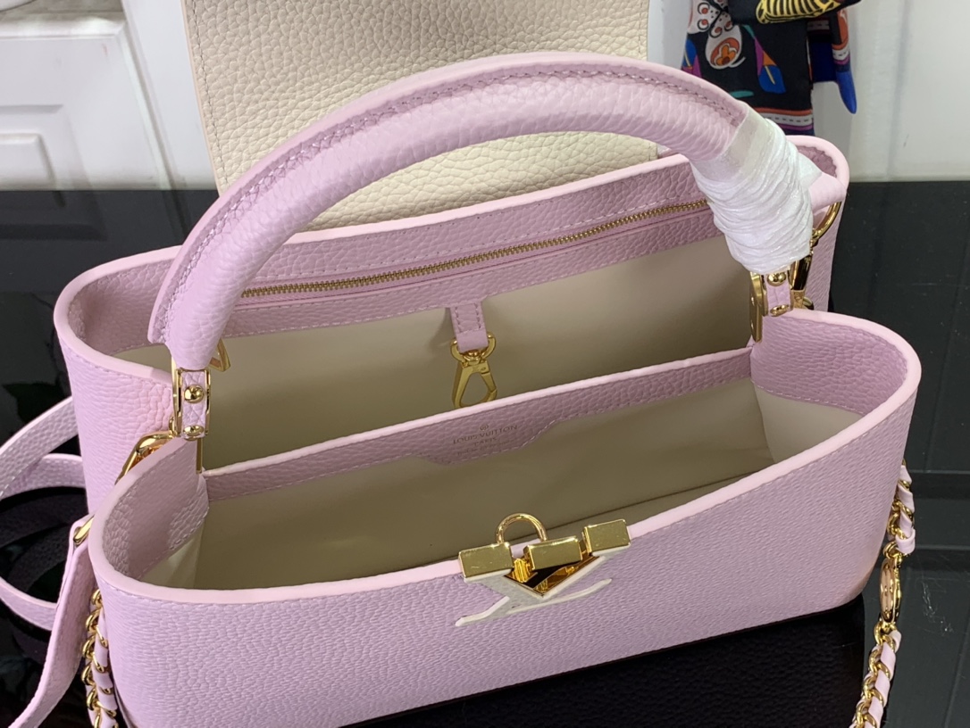 最高級ルイヴィトンスーパーコピー ルイヴィトン ハンドバッグ コピー カプシーヌ MM マシュマロ M23950 トリヨンレザー ゴールド金具 - 画像 (3)