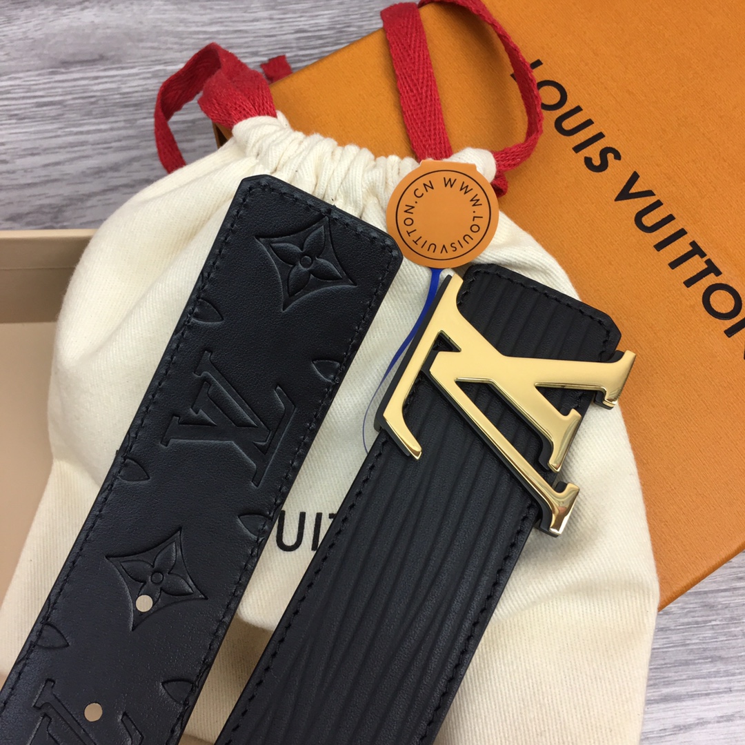最高級ルイヴィトンスーパーコピー ルイヴィトンベルトコピー ベルト・LV イニシャル 40MM リバーシブル ブラック M8609U エピ ゴールド金具 - 画像 (6)