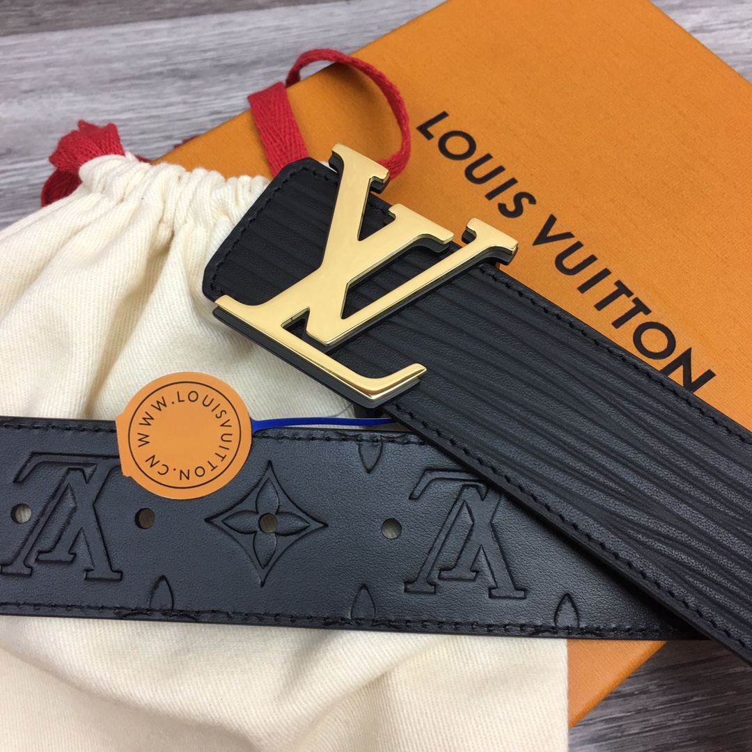 最高級ルイヴィトンスーパーコピー ルイヴィトンベルトコピー ベルト・LV イニシャル 40MM リバーシブル ブラック M8609U エピ ゴールド金具 - 画像 (5)