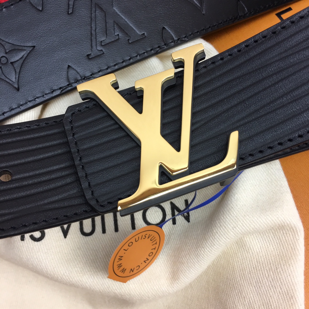 最高級ルイヴィトンスーパーコピー ルイヴィトンベルトコピー ベルト・LV イニシャル 40MM リバーシブル ブラック M8609U エピ ゴールド金具 - 画像 (3)