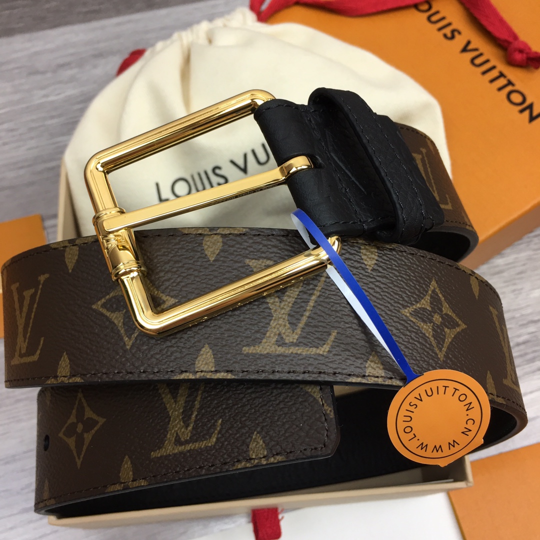 最高級ルイヴィトンスーパーコピー ルイヴィトンベルトコピー ベルト・LV ピラミッド 40MM ダークブラウン M0422U モノグラム・キャンバス ゴールド金具 - 画像 (9)