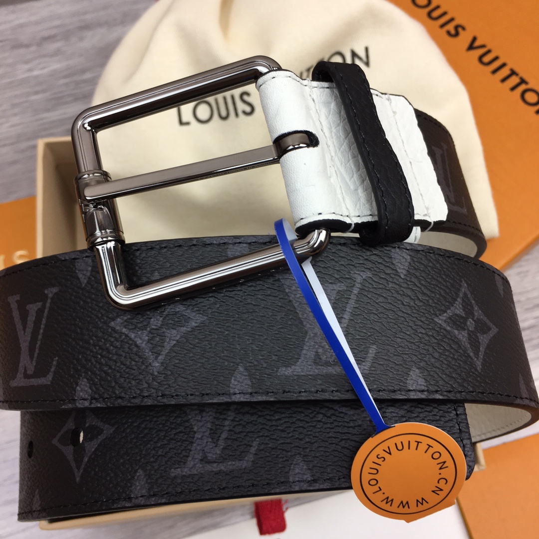最高級ルイヴィトンスーパーコピー ルイヴィトンベルトコピー ベルト・LV シャドウ 40MMリバーシブル ブラック M8565V モノグラム・エクリプス キャンバス シルバー金具 - 画像 (9)