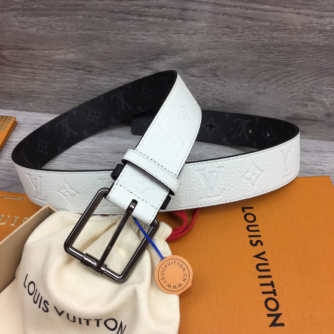 最高級ルイヴィトンスーパーコピー ルイヴィトンベルトコピー ベルト・LV シャドウ 40MMリバーシブル ブラック M8565V モノグラム・エクリプス キャンバス シルバー金具 - 画像 (5)