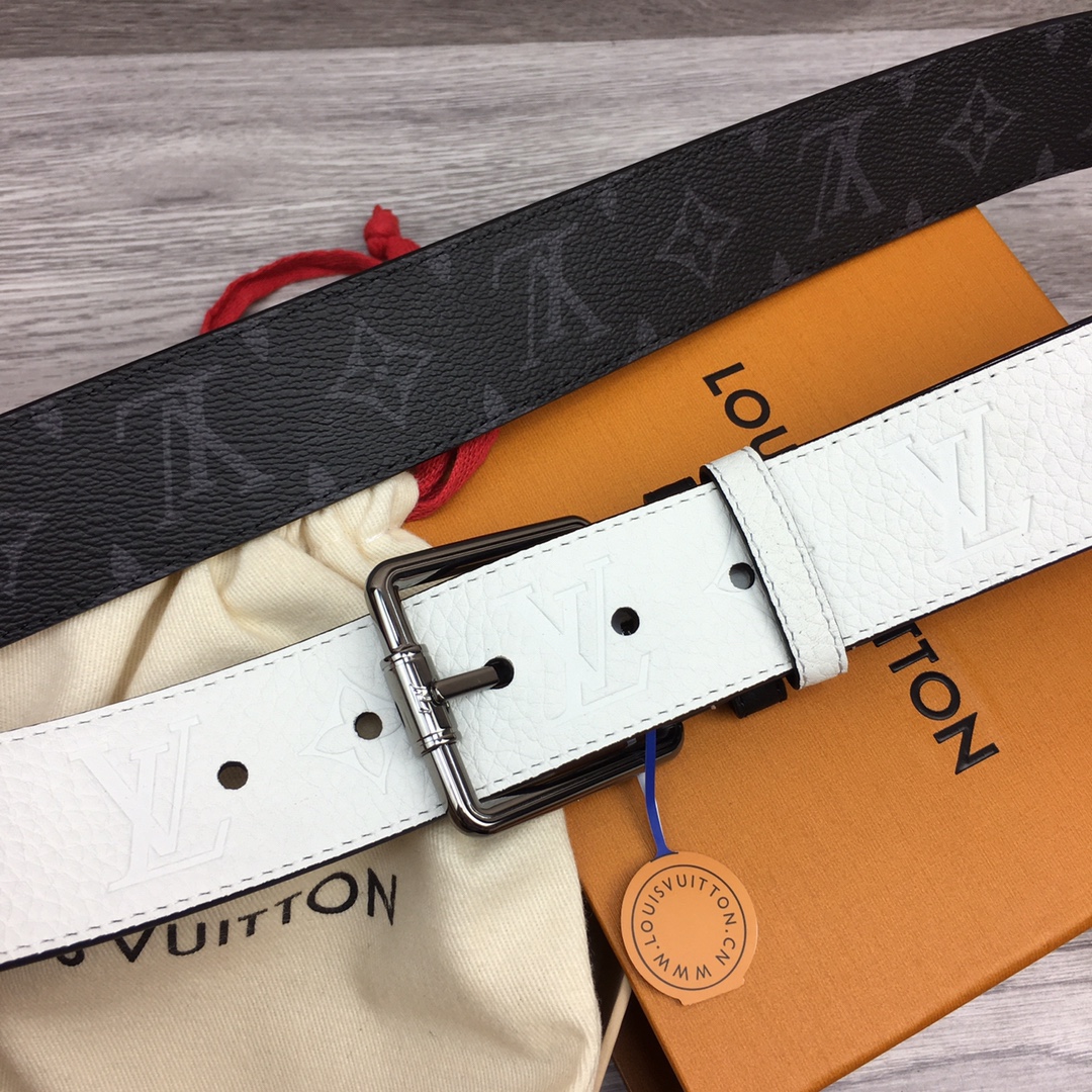最高級ルイヴィトンスーパーコピー ルイヴィトンベルトコピー ベルト・LV シャドウ 40MMリバーシブル ブラック M8565V モノグラム・エクリプス キャンバス シルバー金具 - 画像 (3)