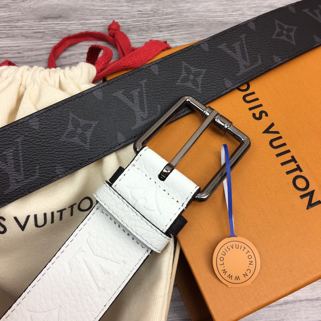 最高級ルイヴィトンスーパーコピー ルイヴィトンベルトコピー ベルト・LV シャドウ 40MMリバーシブル ブラック M8565V モノグラム・エクリプス キャンバス シルバー金具 - 画像 (2)