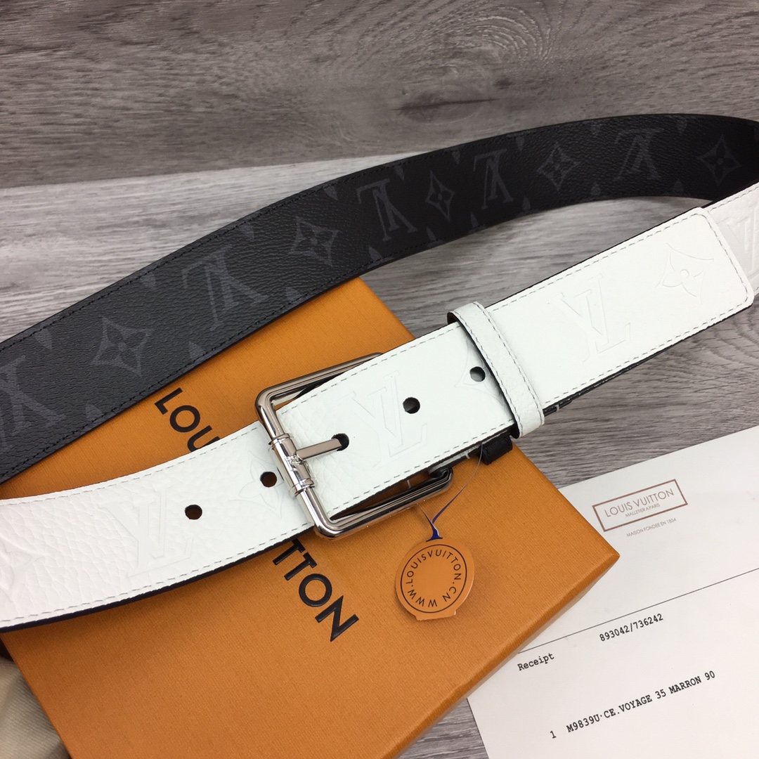 最高級ルイヴィトンスーパーコピー ルイヴィトンベルトコピー ベルト・LV シャドウ 40MMリバーシブル ホワイト M8565V モノグラム・エクリプス キャンバス シルバー金具 - 画像 (6)