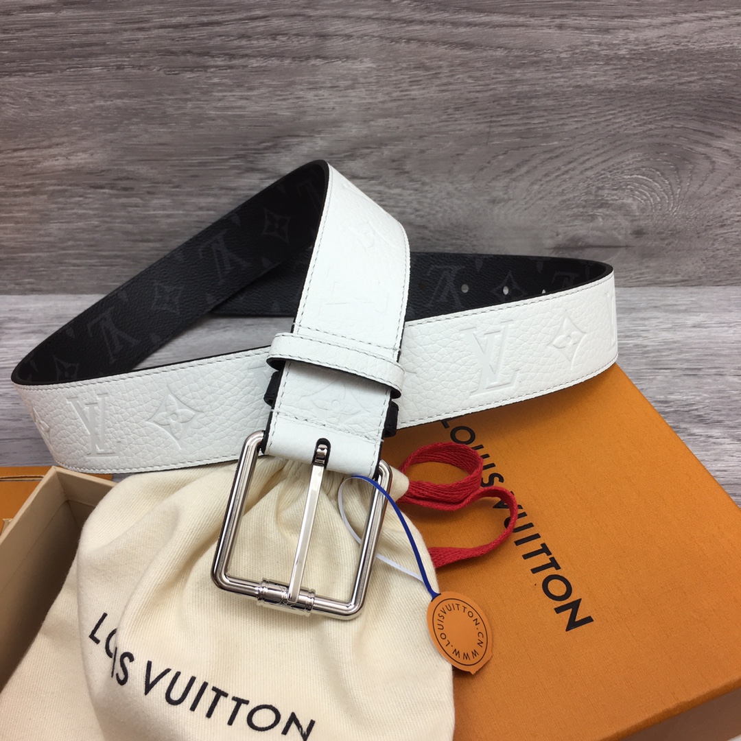 最高級ルイヴィトンスーパーコピー ルイヴィトンベルトコピー ベルト・LV シャドウ 40MMリバーシブル ホワイト M8565V モノグラム・エクリプス キャンバス シルバー金具 - 画像 (5)