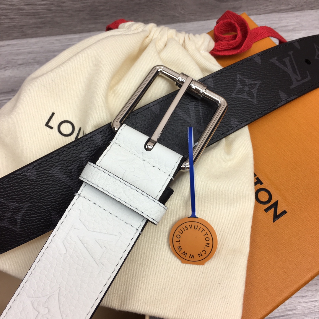 最高級ルイヴィトンスーパーコピー ルイヴィトンベルトコピー ベルト・LV シャドウ 40MMリバーシブル ホワイト M8565V モノグラム・エクリプス キャンバス シルバー金具 - 画像 (2)