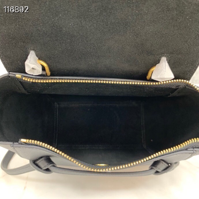 最高級セリーヌスーパーコピー セリーヌバッグコピー ナノ ベルトバッグ / グレインドカーフスキン ブラック 189003ZVA.38NO カーフスキン ゴールド金具 - 画像 (4)