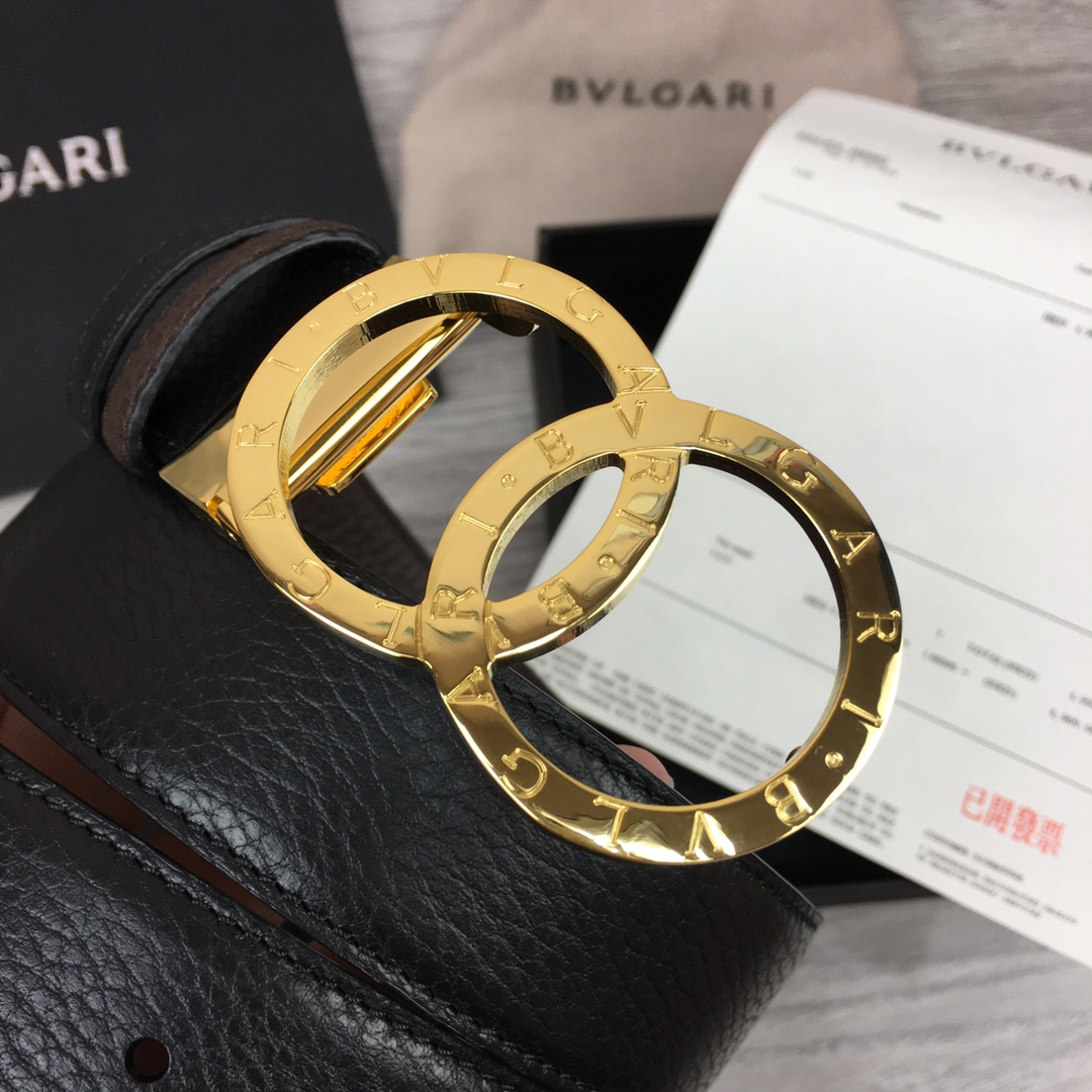 最高級ブルガリスーパーコピー ブルガリベルトコピー ブラック/ブラウン カーフレザー ゴールド金具 202404518 - 画像 (5)