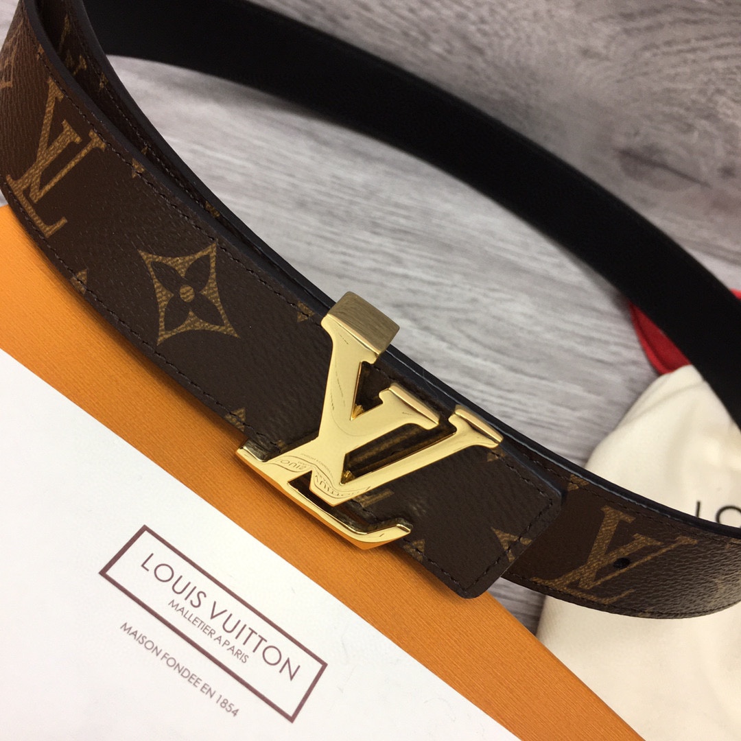 最高級ルイヴィトンスーパーコピー ルイヴィトンベルトコピー ベルト・LV イニシャル 30MM リバーシブル M0565X ダークブラウン モノグラム・キャンバス ゴールド金具 202404541 - 画像 (9)