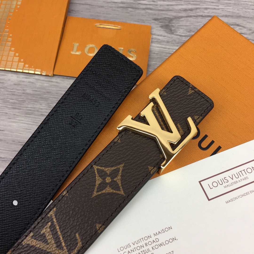 最高級ルイヴィトンスーパーコピー ルイヴィトンベルトコピー ベルト・LV イニシャル 30MM リバーシブル M0565X ダークブラウン モノグラム・キャンバス ゴールド金具 202404541 - 画像 (5)