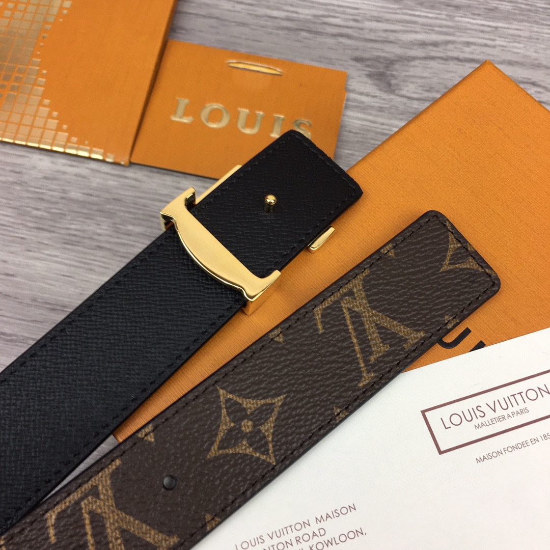 最高級ルイヴィトンスーパーコピー ルイヴィトンベルトコピー ベルト・LV イニシャル 30MM リバーシブル M0565X ダークブラウン モノグラム・キャンバス ゴールド金具 202404541 - 画像 (4)