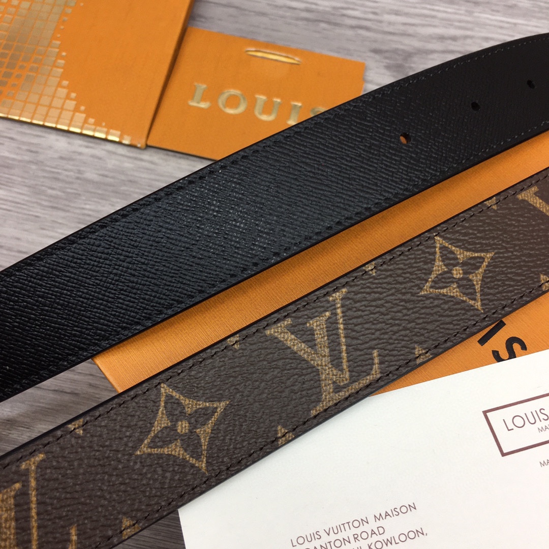 最高級ルイヴィトンスーパーコピー ルイヴィトンベルトコピー ベルト・LV イニシャル 30MM リバーシブル M0565X ダークブラウン モノグラム・キャンバス ゴールド金具 202404541 - 画像 (3)