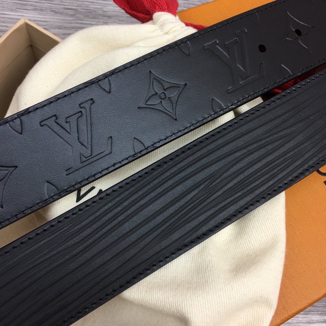 最高級ルイヴィトンスーパーコピー ルイヴィトンベルトコピー ベルト・LV イニシャル 40MM リバーシブル M0424Q ブラック エピ ブラック金具 202404542 - 画像 (6)