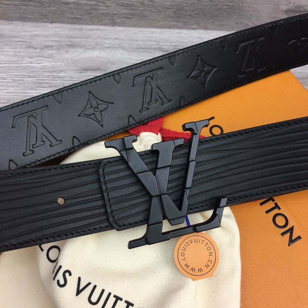 最高級ルイヴィトンスーパーコピー ルイヴィトンベルトコピー ベルト・LV イニシャル 40MM リバーシブル M0424Q ブラック エピ ブラック金具 202404542 - 画像 (4)