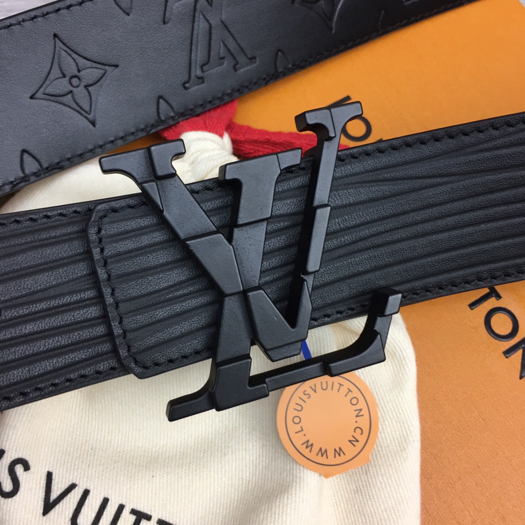 最高級ルイヴィトンスーパーコピー ルイヴィトンベルトコピー ベルト・LV イニシャル 40MM リバーシブル M0424Q ブラック エピ ブラック金具 202404542 - 画像 (3)