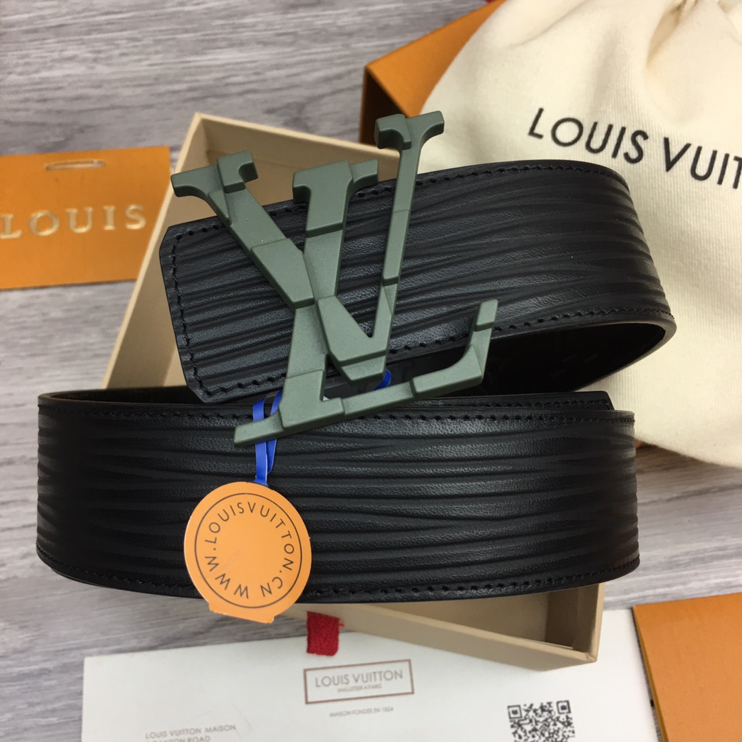 最高級ルイヴィトンスーパーコピー ルイヴィトンベルトコピー ベルト・LV イニシャル 40MM リバーシブル M0424Q ブラック エピ グリーン金具 202404543 - 画像 (5)