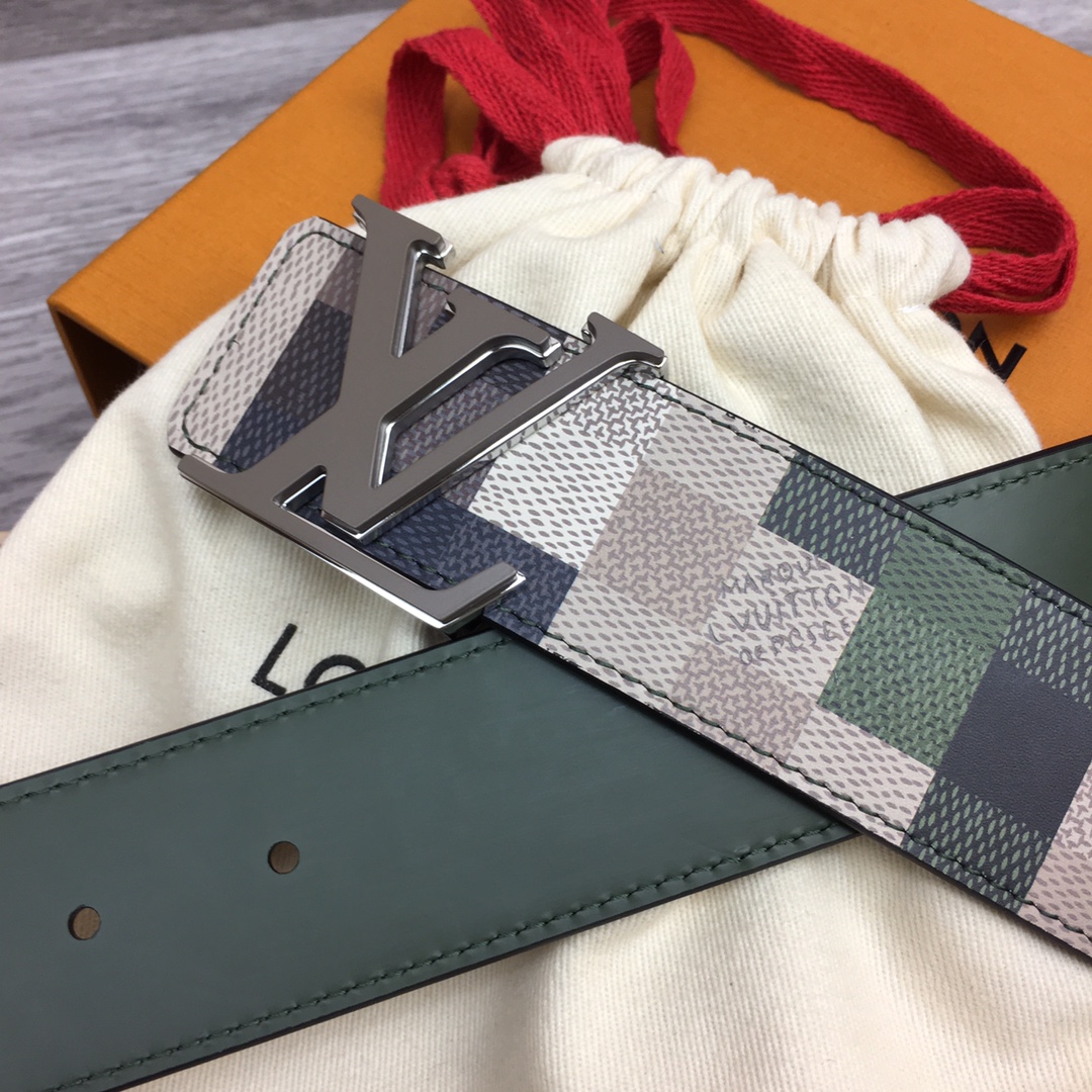 最高級ルイヴィトンスーパーコピー ルイヴィトンベルトコピー ベルト・LV メガ ピクセル 40MM リバーシブル M8470U グリーン レザー シルバー金具 202404546 - 画像 (4)