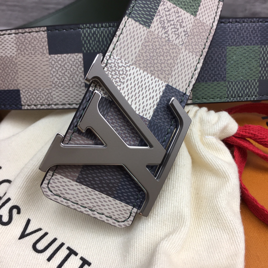 最高級ルイヴィトンスーパーコピー ルイヴィトンベルトコピー ベルト・LV メガ ピクセル 40MM リバーシブル M8470U グリーン レザー シルバー金具 202404546 - 画像 (2)