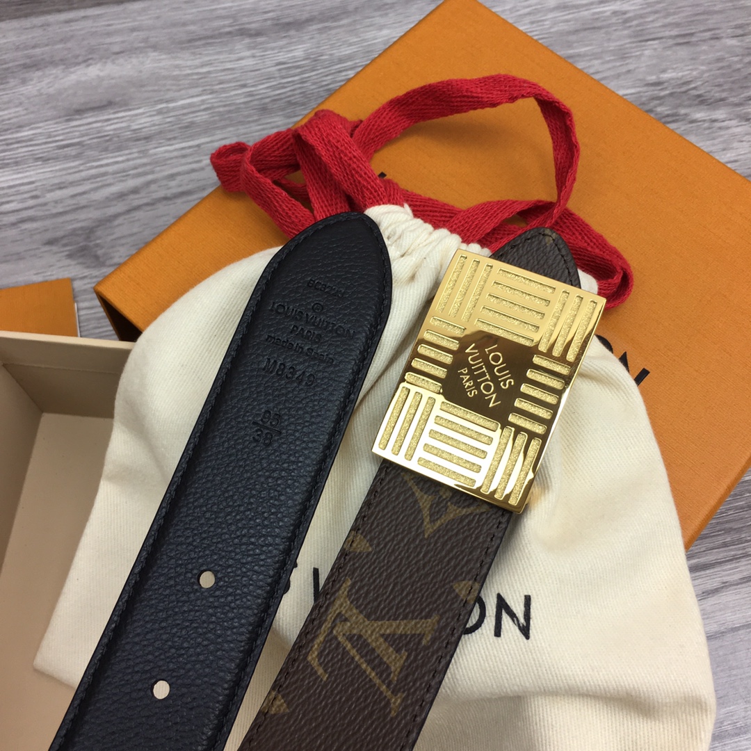 最高級ルイヴィトンスーパーコピー ルイヴィトンベルトコピー ベルト・LV イニシャル 35MM リバーシブル M8362Q モノグラム / ブラック キャンバス ゴールド金具 202404549 - 画像 (7)