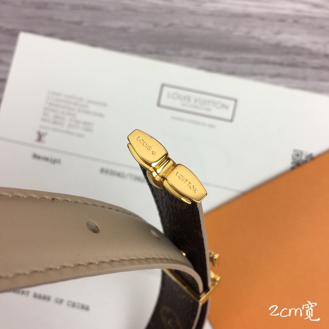 最高級ルイヴィトンスーパーコピー ルイヴィトンベルトコピー ベルト・プリティー LV 20MM リバーシブル M8234V モノグラム / クレーム モノグラム・キャンバス ゴールド金具 202404554 - 画像 (4)