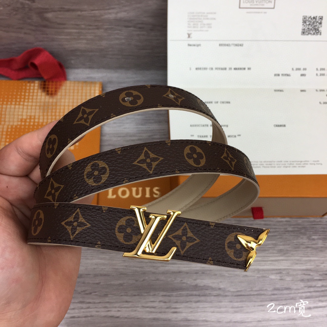 最高級ルイヴィトンスーパーコピー ルイヴィトンベルトコピー ベルト・プリティー LV 20MM リバーシブル M8234V モノグラム / クレーム モノグラム・キャンバス ゴールド金具 202404554 - 画像 (3)