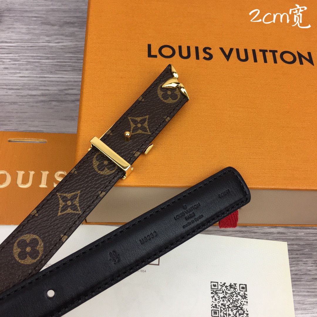最高級ルイヴィトンスーパーコピー ルイヴィトンベルトコピー ベルト・プリティー LV 20MM リバーシブル M8232V モノグラム / ノワール モノグラム・キャンバス ゴールド金具 202404555 - 画像 (5)