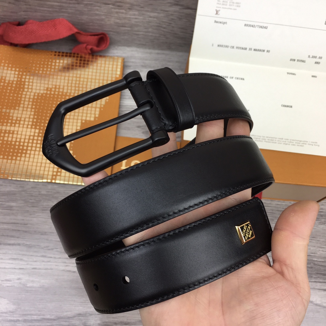 最高級ルイヴィトンスーパーコピー ルイヴィトンベルトコピー ベルト・ヘリテージ 35MM M8632V ブラック レザー ブラック金具 202404561 - 画像 (5)