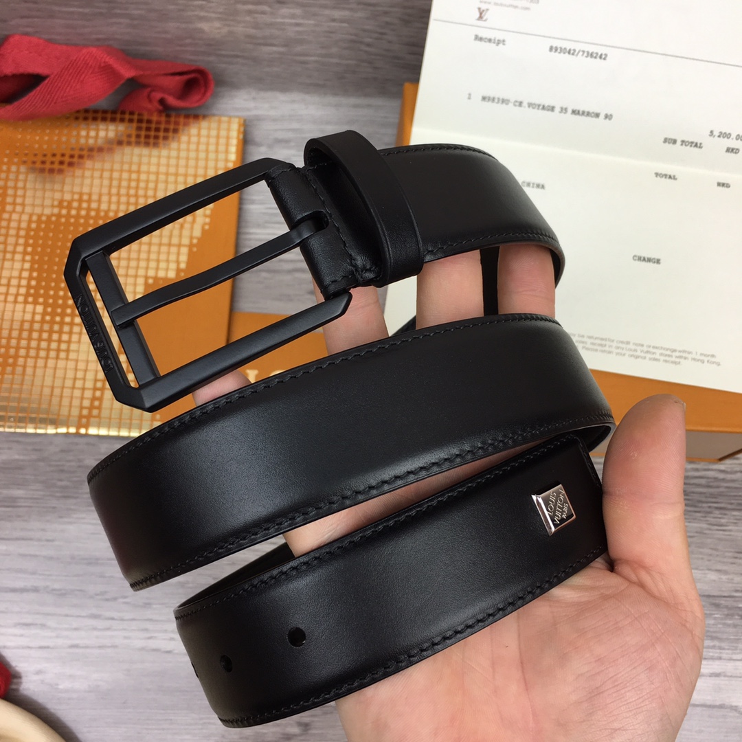 最高級ルイヴィトンスーパーコピー ルイヴィトンベルトコピー ベルト・ヘリテージ 35MM M8632V ブラック レザー ブラック金具 202404563 - 画像 (5)