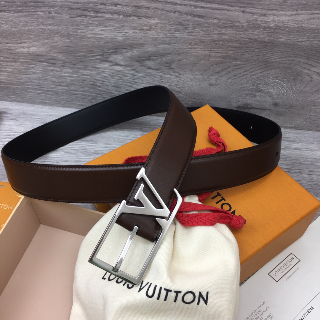 最高級ルイヴィトンスーパーコピー ルイヴィトンベルトコピー ベルト・LV スカイライン 35MM M8266Q ブラック ナッパレザー シルバー金具 202404564 - 画像 (6)