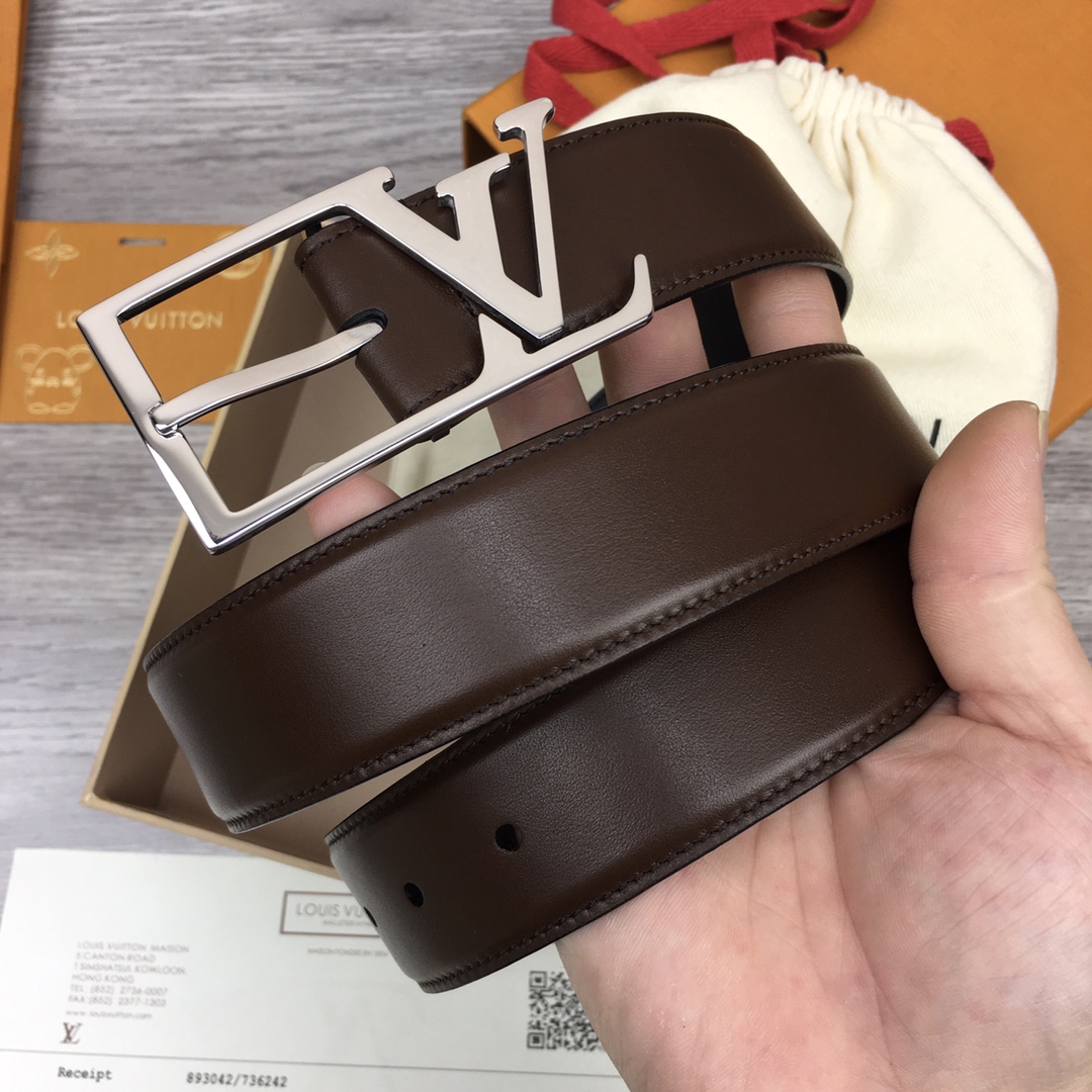 最高級ルイヴィトンスーパーコピー ルイヴィトンベルトコピー ベルト・LV スカイライン 35MM M8266Q ブラック ナッパレザー シルバー金具 202404564 - 画像 (3)