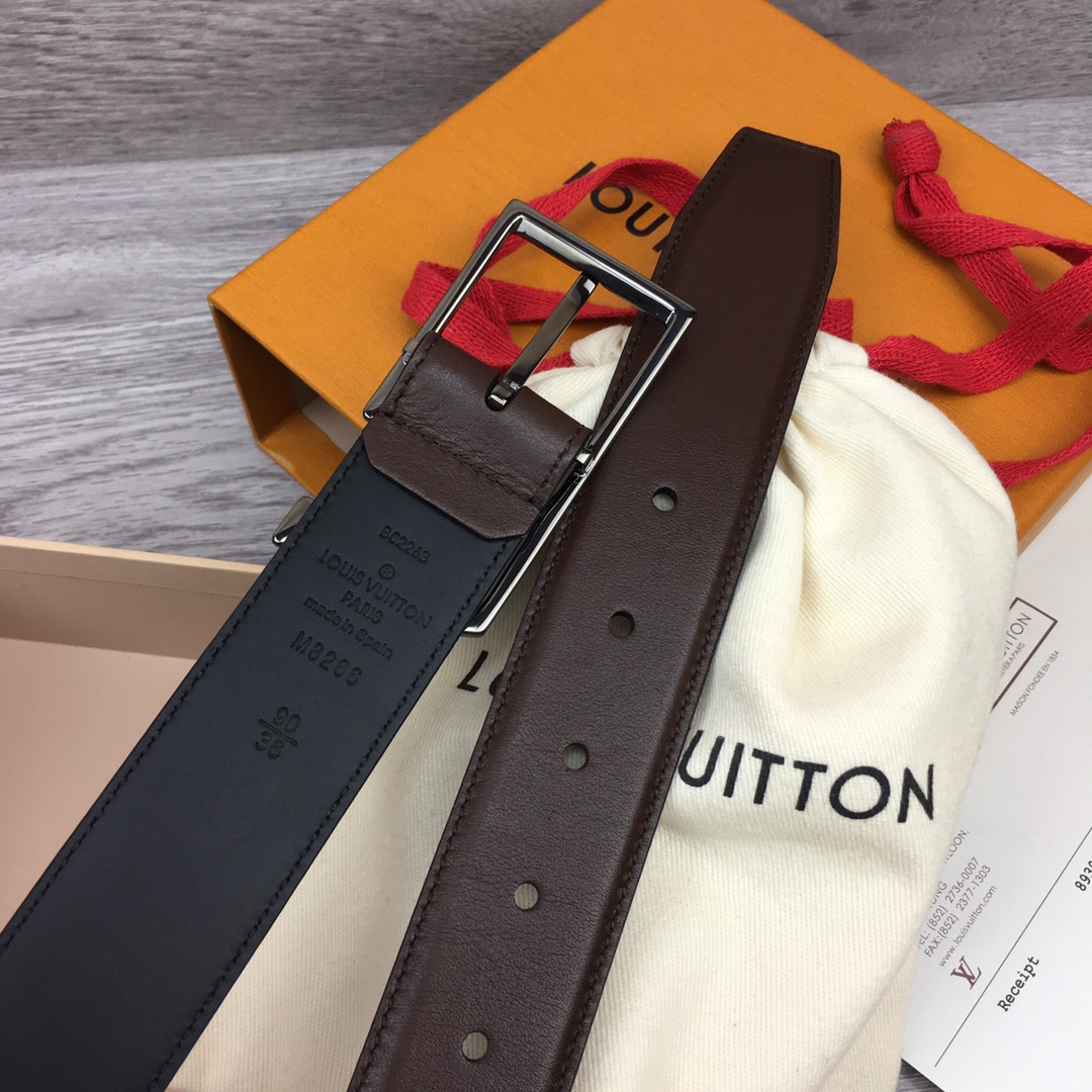 最高級ルイヴィトンスーパーコピー ルイヴィトンベルトコピー ベルト・LV スカイライン 35MM M8266Q キャラメル ナッパレザー シルバー金具 202404565 - 画像 (6)