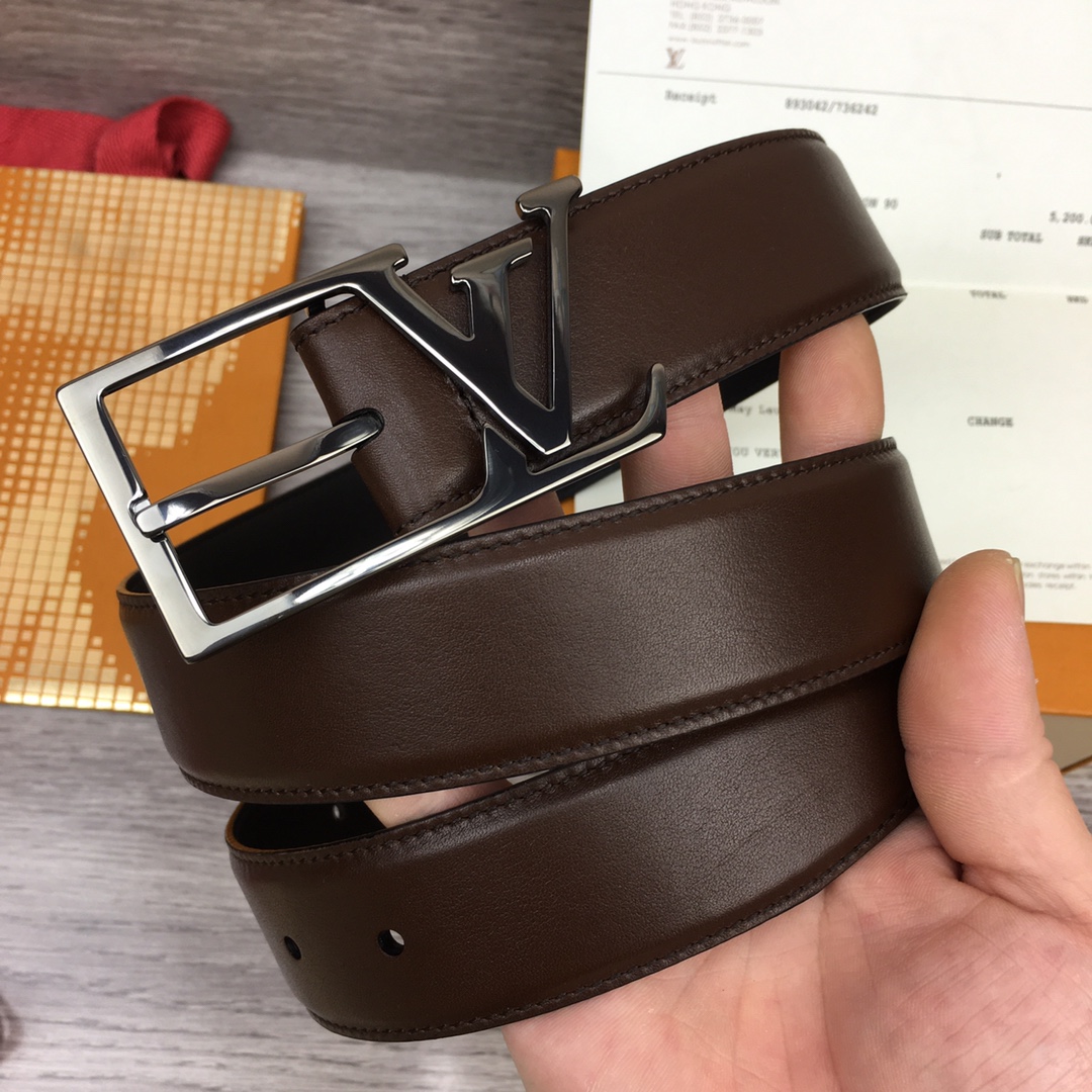 最高級ルイヴィトンスーパーコピー ルイヴィトンベルトコピー ベルト・LV スカイライン 35MM M8266Q キャラメル ナッパレザー シルバー金具 202404565 - 画像 (2)