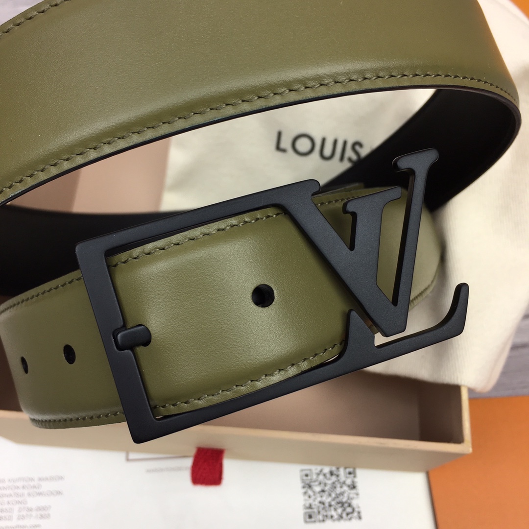 最高級ルイヴィトンスーパーコピー ルイヴィトンベルトコピー ベルト・LV スカイライン 35MM M0687Q グリーン ナッパレザー ブラック金具 202404566 - 画像 (9)