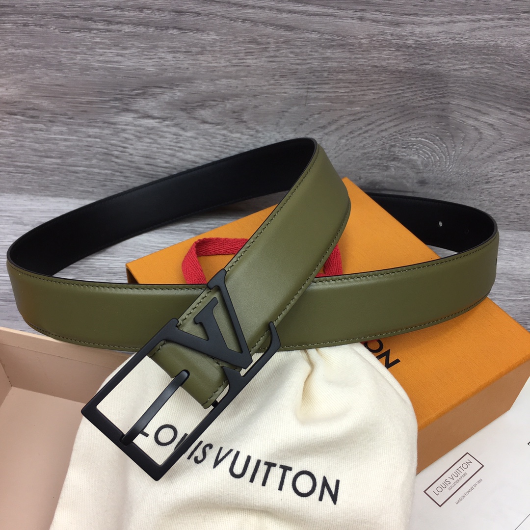 最高級ルイヴィトンスーパーコピー ルイヴィトンベルトコピー ベルト・LV スカイライン 35MM M0687Q グリーン ナッパレザー ブラック金具 202404566 - 画像 (7)