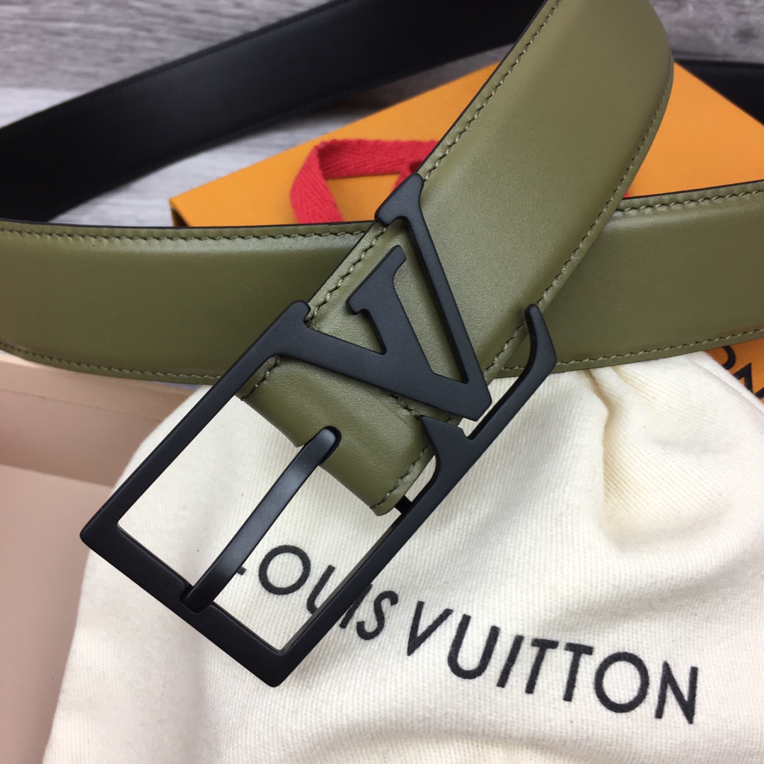 最高級ルイヴィトンスーパーコピー ルイヴィトンベルトコピー ベルト・LV スカイライン 35MM M0687Q グリーン ナッパレザー ブラック金具 202404566 - 画像 (6)