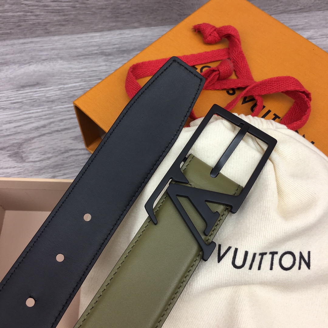 最高級ルイヴィトンスーパーコピー ルイヴィトンベルトコピー ベルト・LV スカイライン 35MM M0687Q グリーン ナッパレザー ブラック金具 202404566 - 画像 (5)