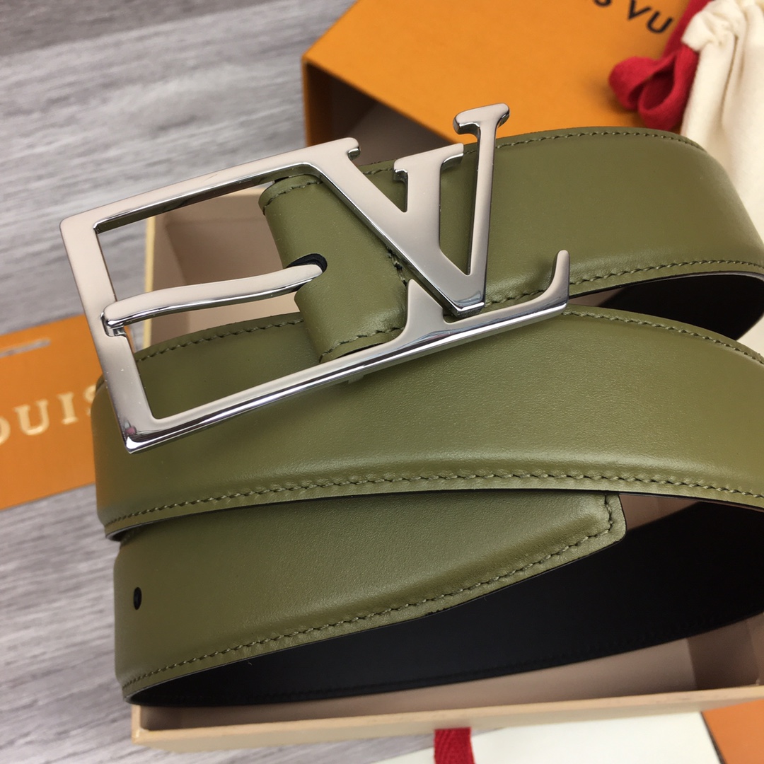 最高級ルイヴィトンスーパーコピー ルイヴィトンベルトコピー ベルト・LV スカイライン 35MM M0687Q グリーン ナッパレザー シルバー金具 202404567 - 画像 (9)