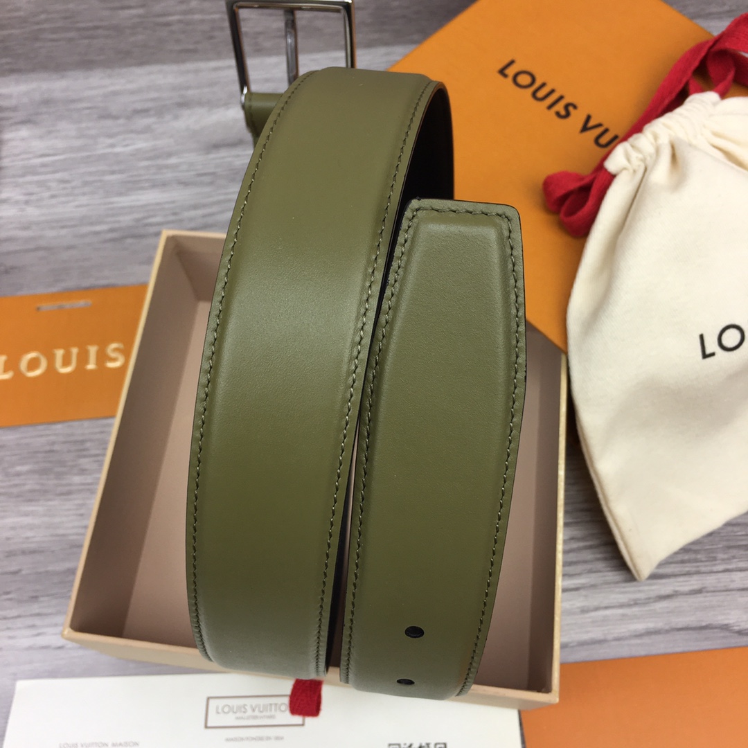 最高級ルイヴィトンスーパーコピー ルイヴィトンベルトコピー ベルト・LV スカイライン 35MM M0687Q グリーン ナッパレザー シルバー金具 202404567 - 画像 (8)