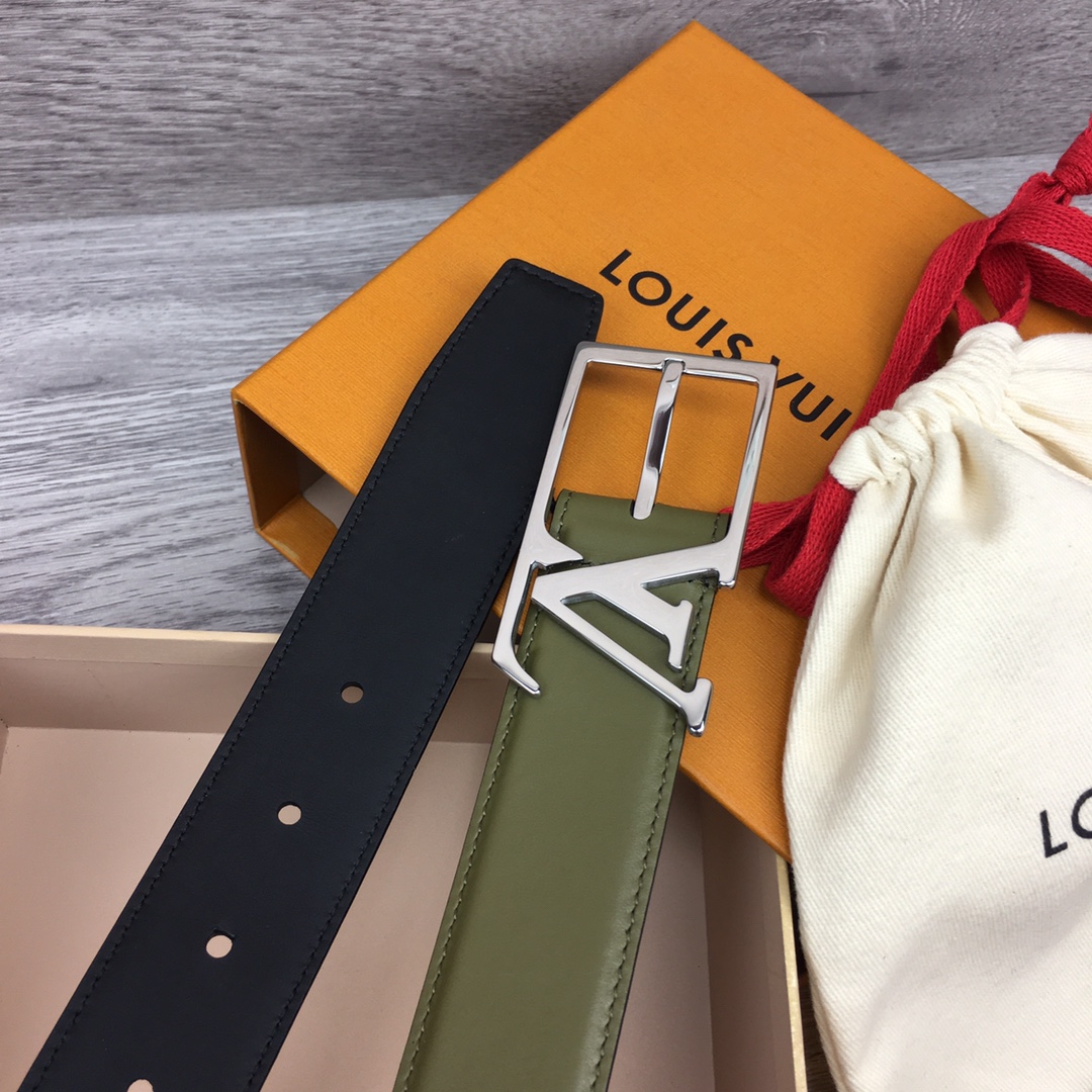 最高級ルイヴィトンスーパーコピー ルイヴィトンベルトコピー ベルト・LV スカイライン 35MM M0687Q グリーン ナッパレザー シルバー金具 202404567 - 画像 (7)