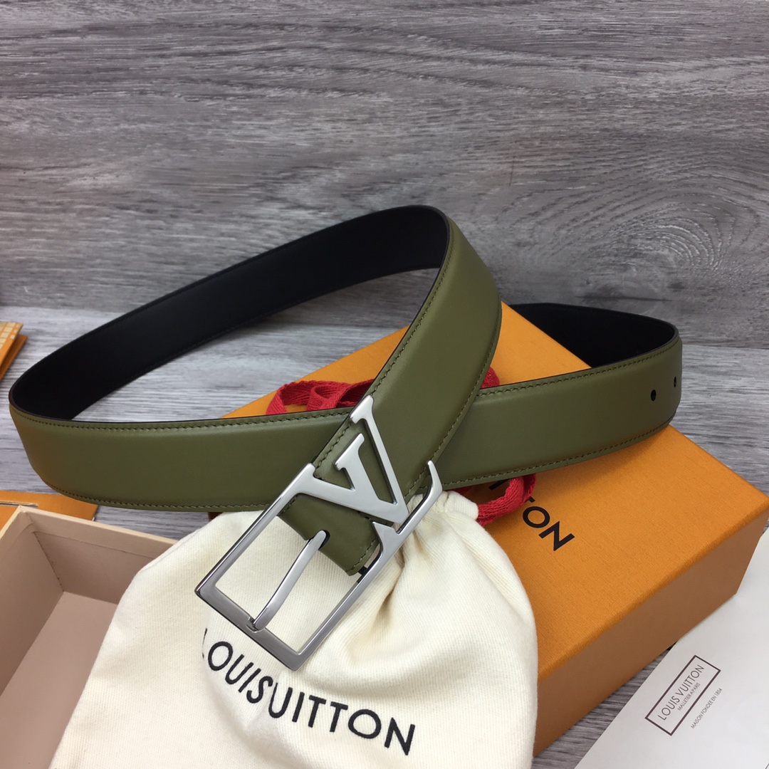 最高級ルイヴィトンスーパーコピー ルイヴィトンベルトコピー ベルト・LV スカイライン 35MM M0687Q グリーン ナッパレザー シルバー金具 202404567 - 画像 (3)