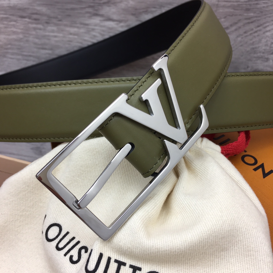 最高級ルイヴィトンスーパーコピー ルイヴィトンベルトコピー ベルト・LV スカイライン 35MM M0687Q グリーン ナッパレザー シルバー金具 202404567 - 画像 (2)