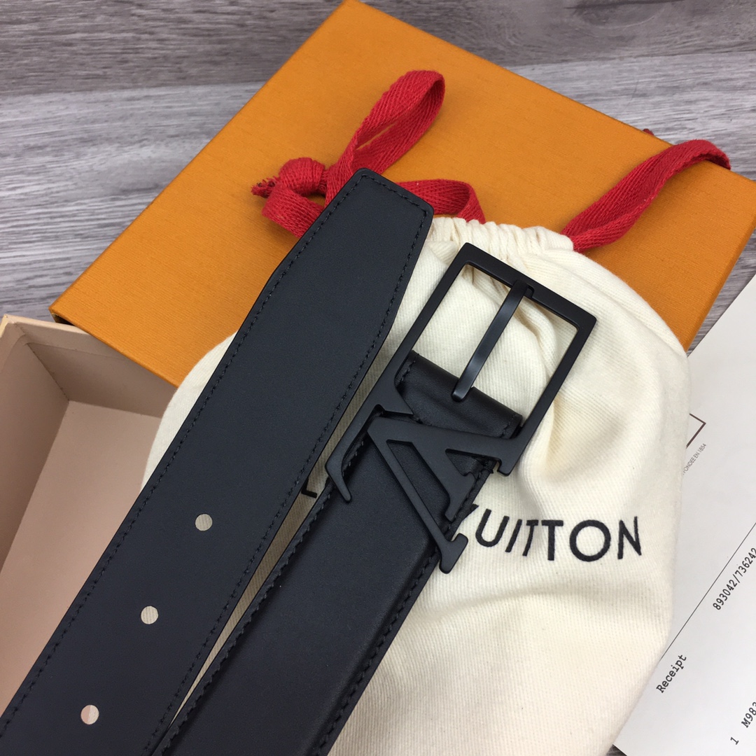 最高級ルイヴィトンスーパーコピー ルイヴィトンベルトコピー ベルト・LV スカイライン 35MM M0687Q ブラック ナッパレザー ブラック金具 202404568 - 画像 (7)