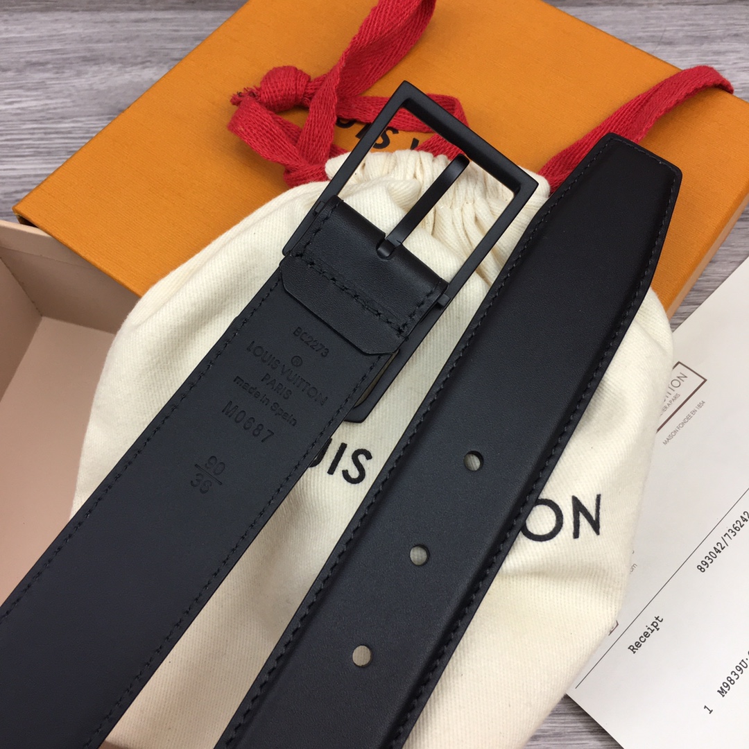 最高級ルイヴィトンスーパーコピー ルイヴィトンベルトコピー ベルト・LV スカイライン 35MM M0687Q ブラック ナッパレザー ブラック金具 202404568 - 画像 (6)