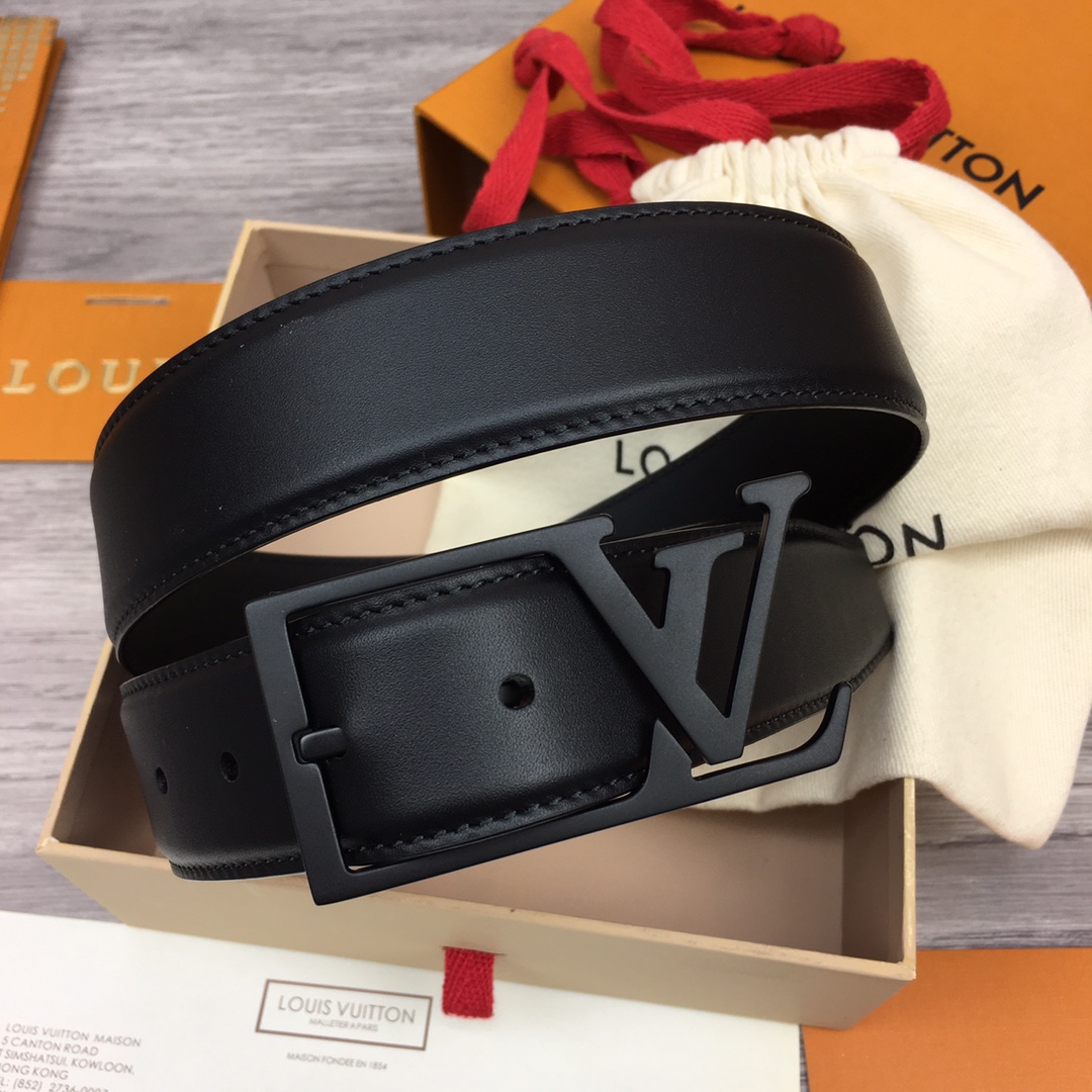 最高級ルイヴィトンスーパーコピー ルイヴィトンベルトコピー ベルト・LV スカイライン 35MM M0687Q ブラック ナッパレザー ブラック金具 202404568 - 画像 (4)