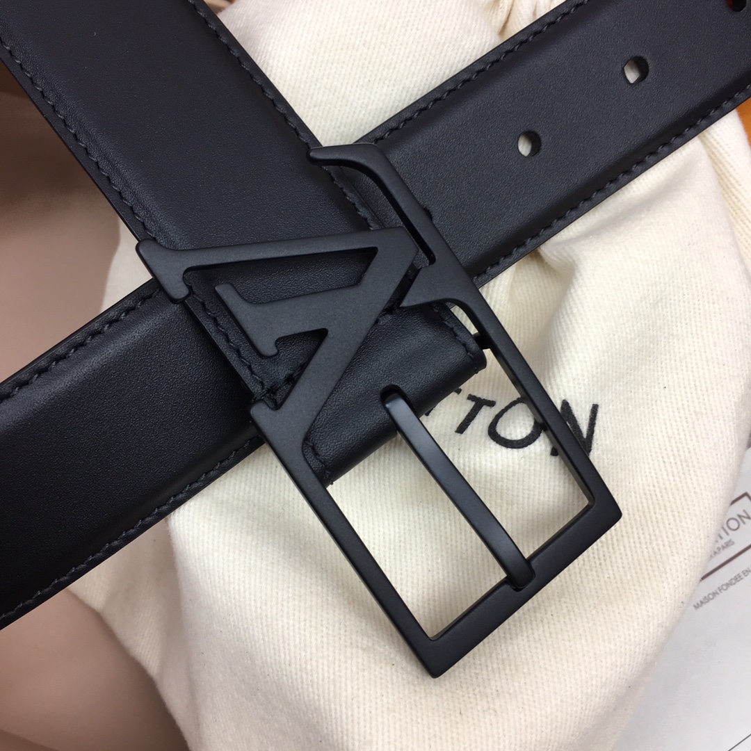 最高級ルイヴィトンスーパーコピー ルイヴィトンベルトコピー ベルト・LV スカイライン 35MM M0687Q ブラック ナッパレザー ブラック金具 202404568 - 画像 (2)